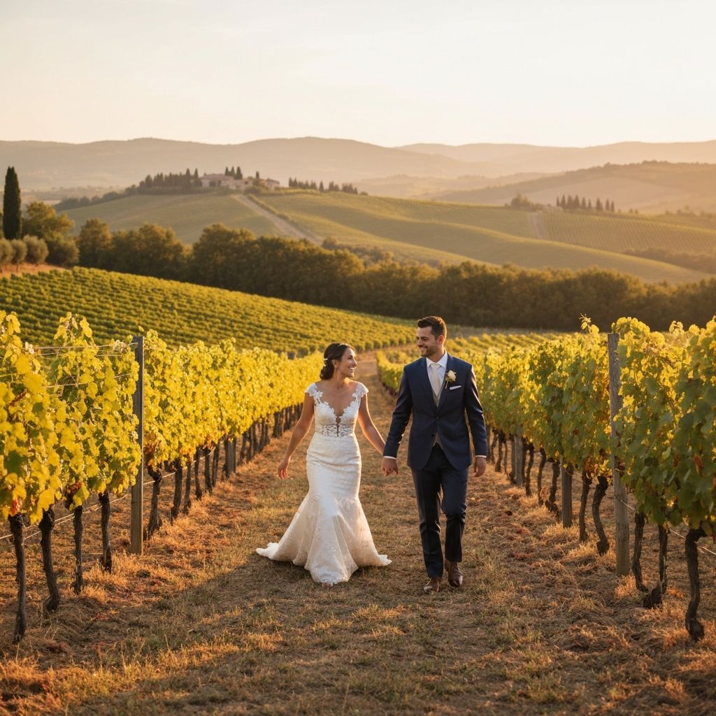 Couple in vineyard